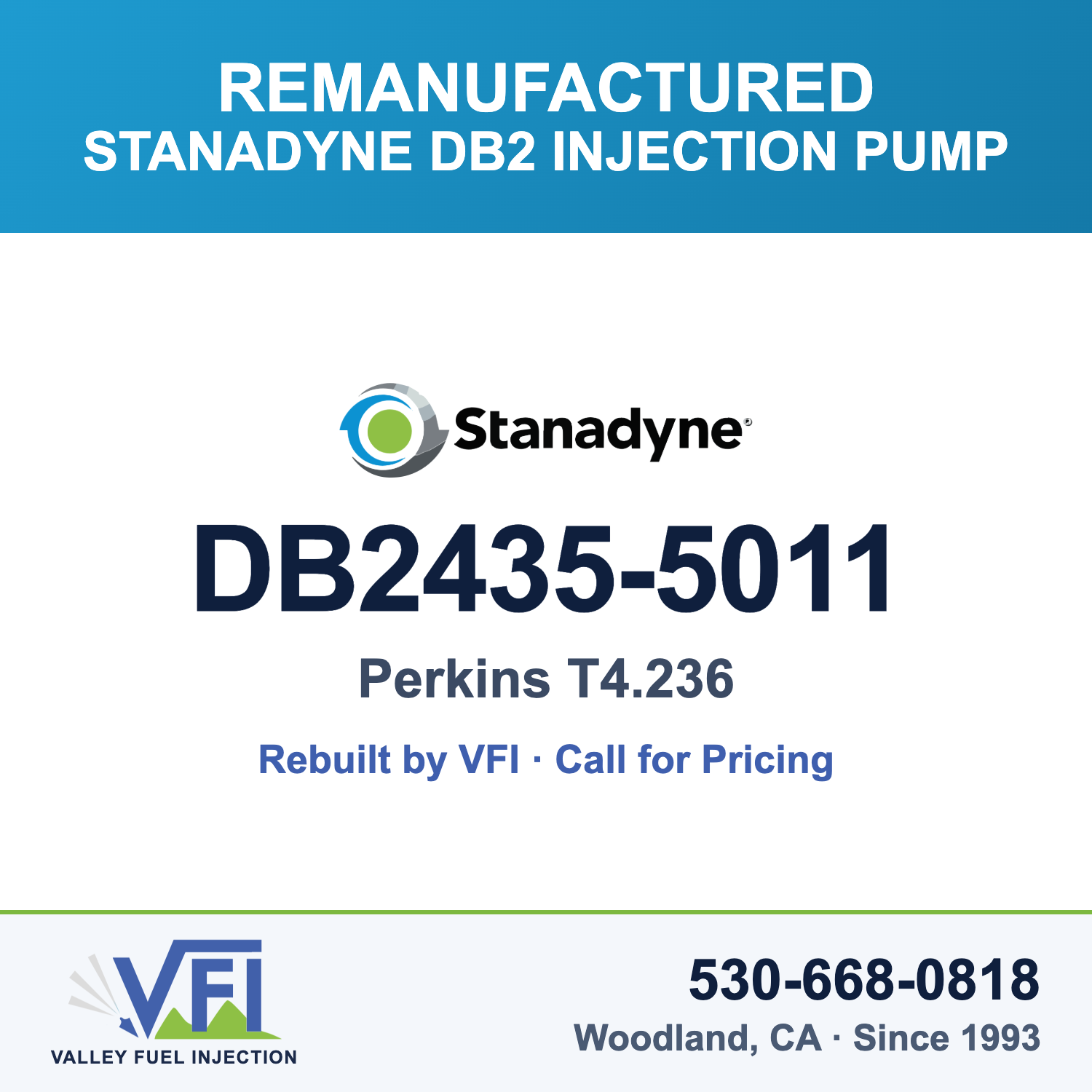 Rebuilt Stanadyne DB2 Injection Pump DB2435-5011 card