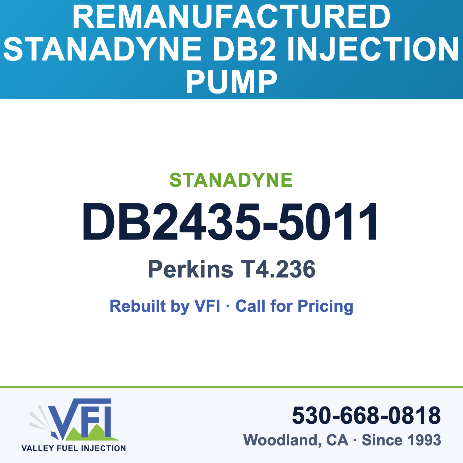 Rebuilt Stanadyne DB2 Injection Pump DB2435-5011 card
