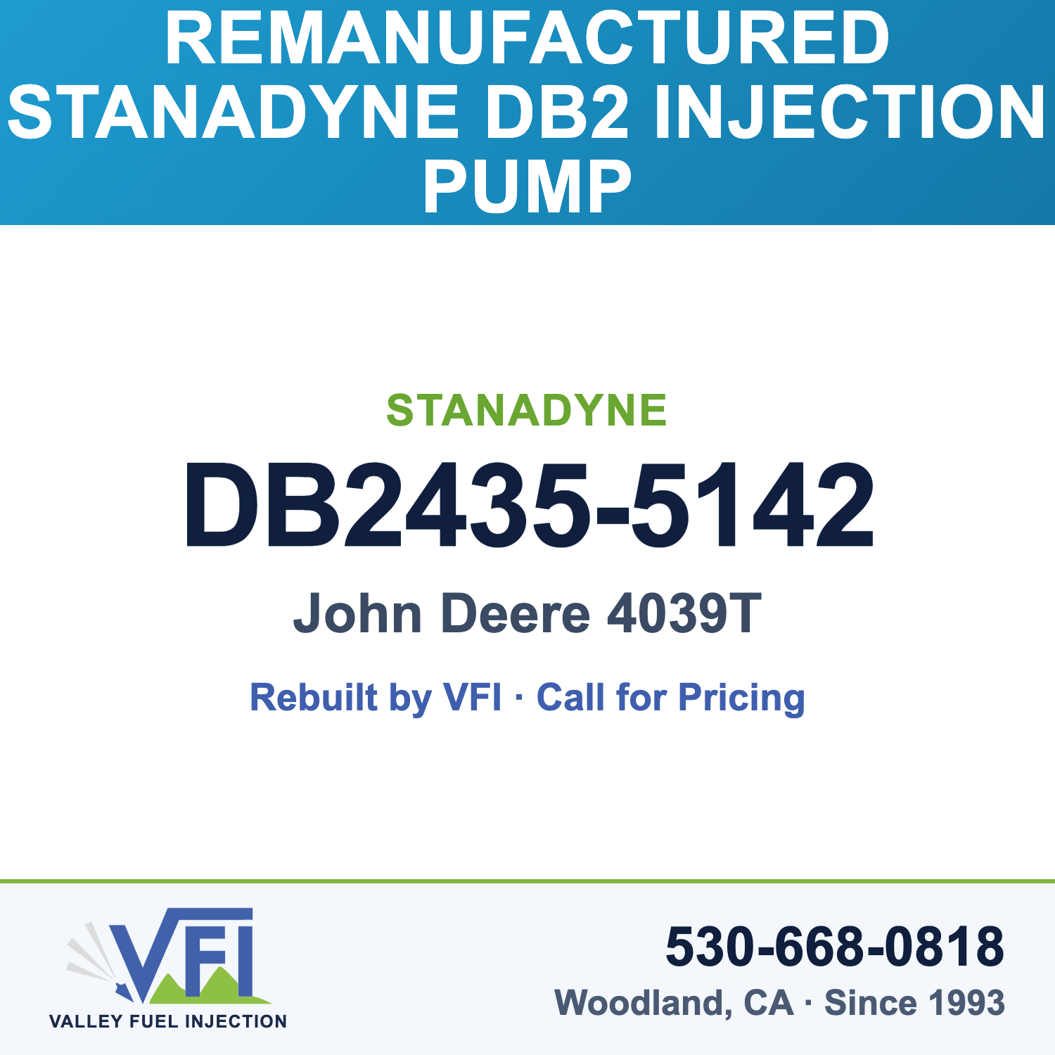 Rebuilt Stanadyne DB2 Injection Pump DB2435-5142 card
