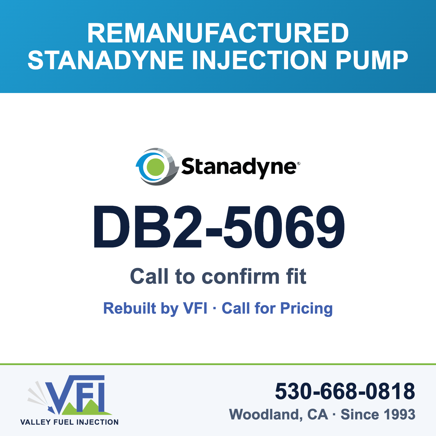 Rebuilt Stanadyne Injection Pump DB2-5069 card