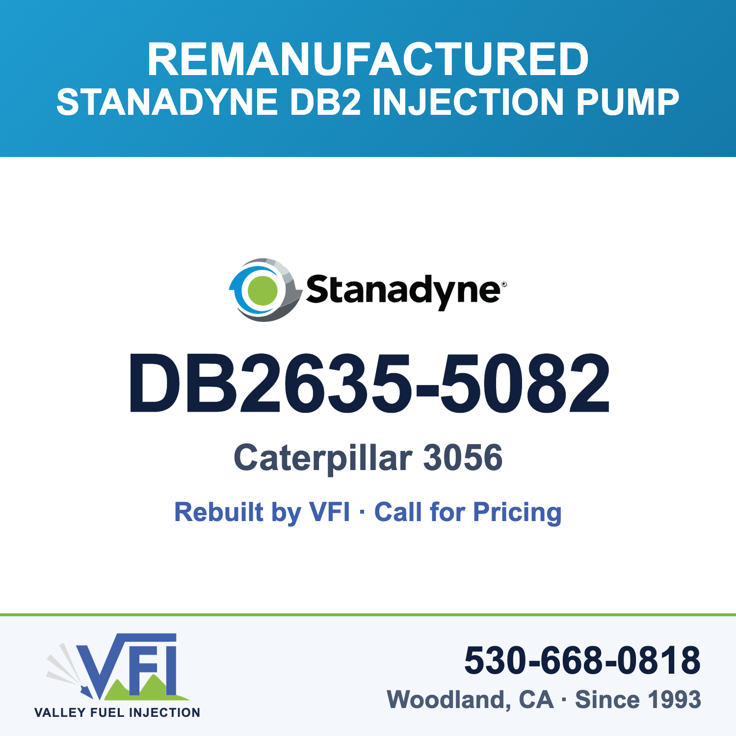 Rebuilt Stanadyne DB2 Injection Pump DB2635-5082 card