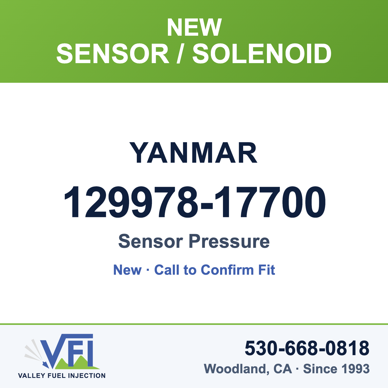 Yanmar 129978-17700 Sensor Pressure