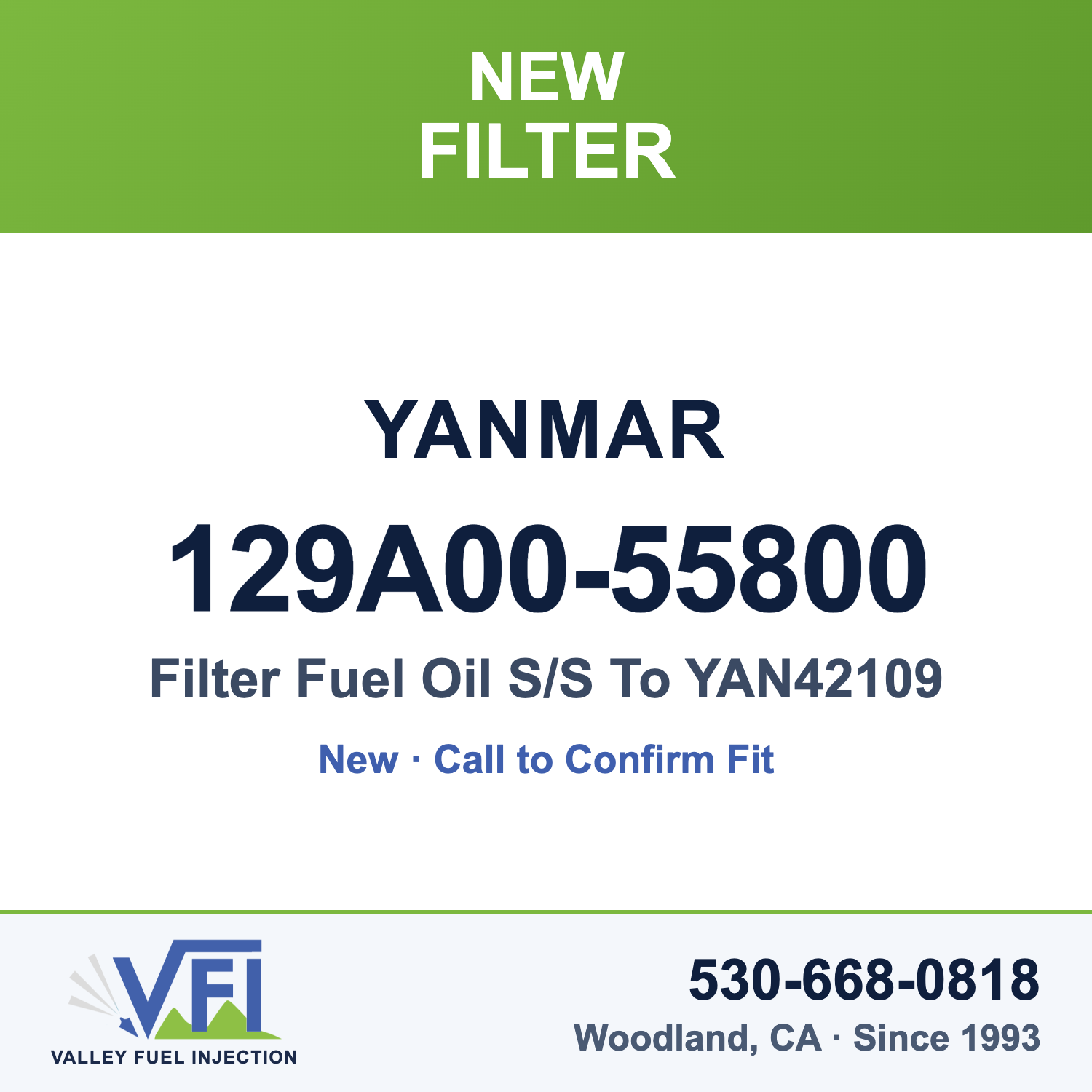 Yanmar 129A00-55800 Filter Fuel Oil S/S To YAN42109