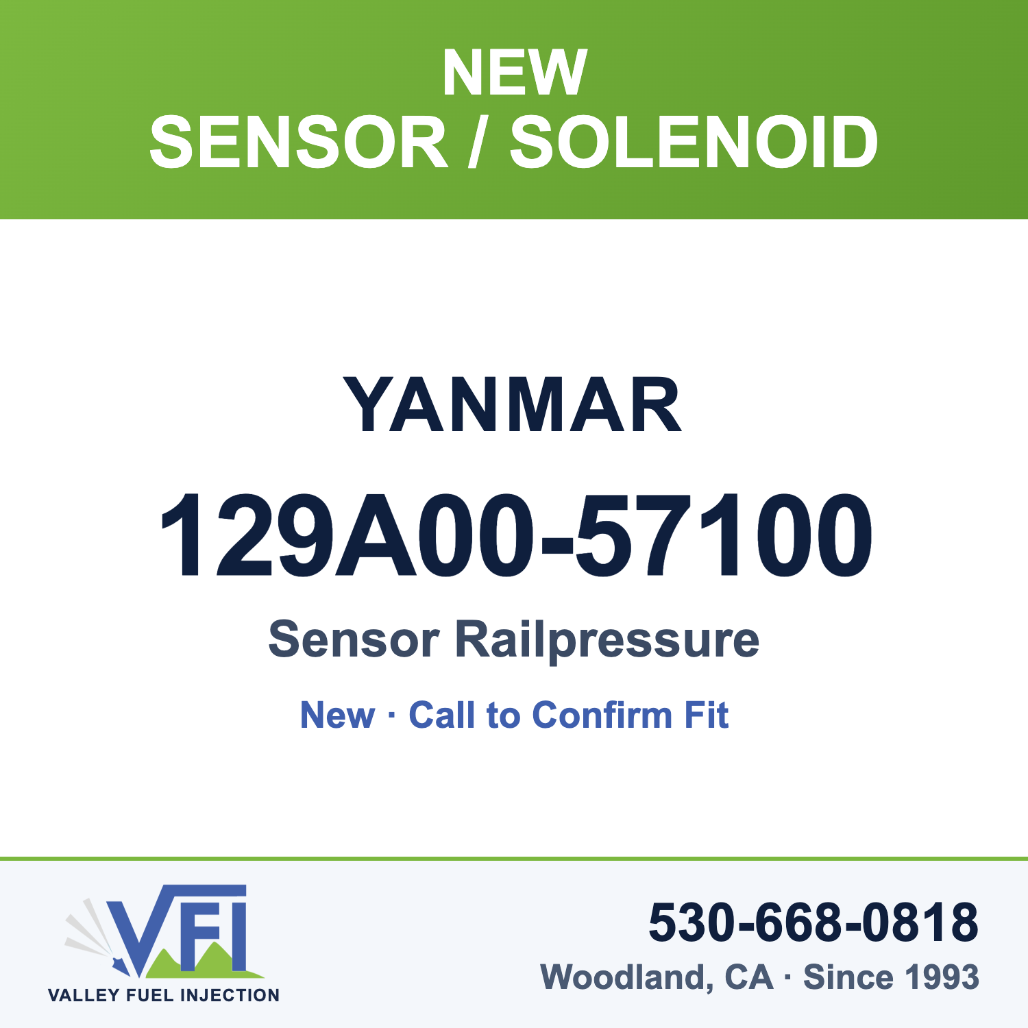 Yanmar 129A00-57100 Sensor Railpressure